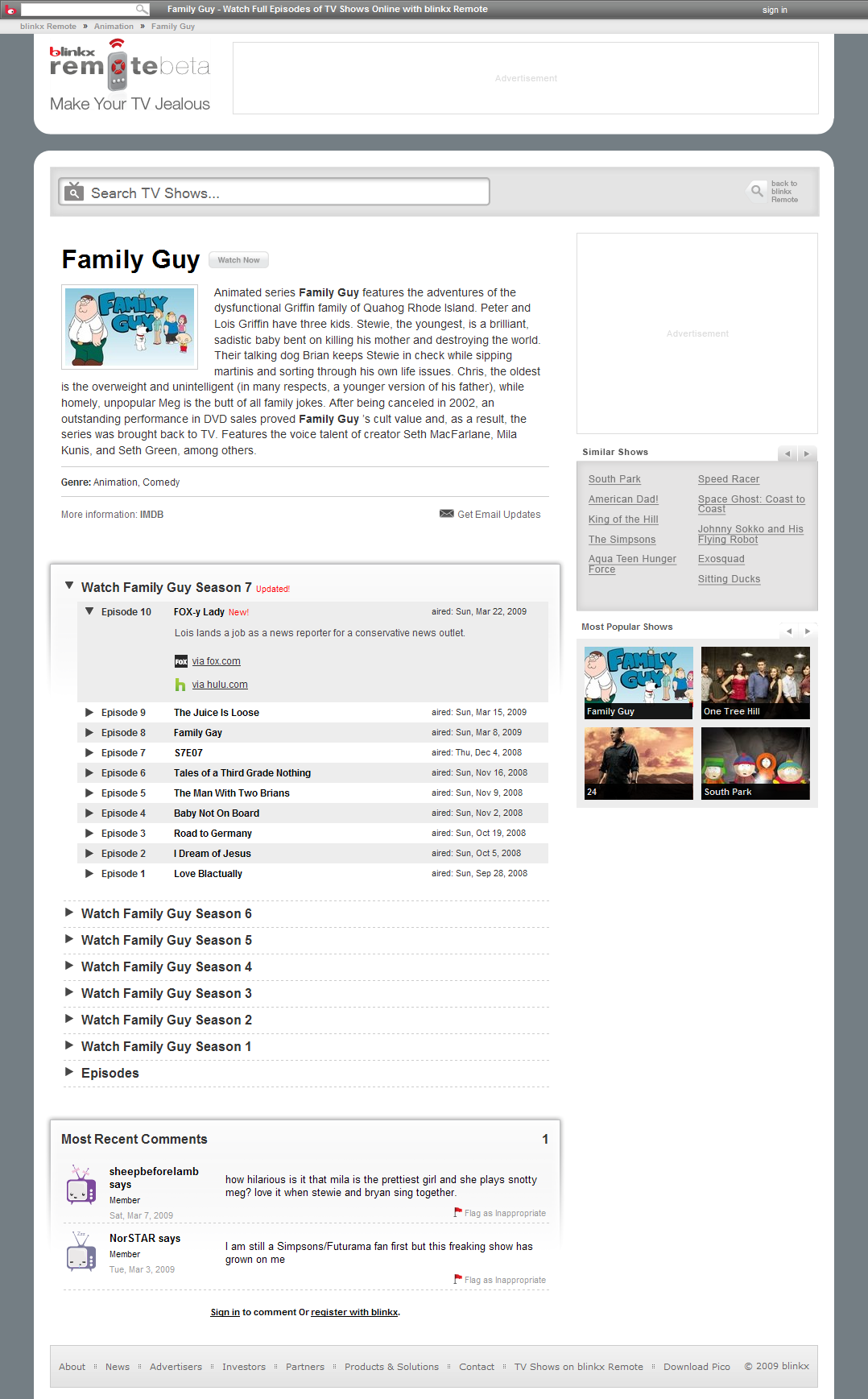 Show Detail Page