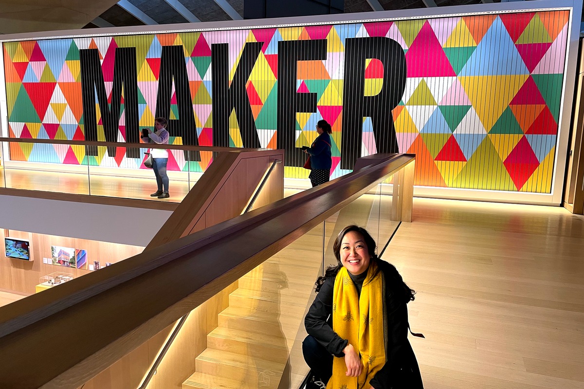 Emily Luong at the MAKER exhibit